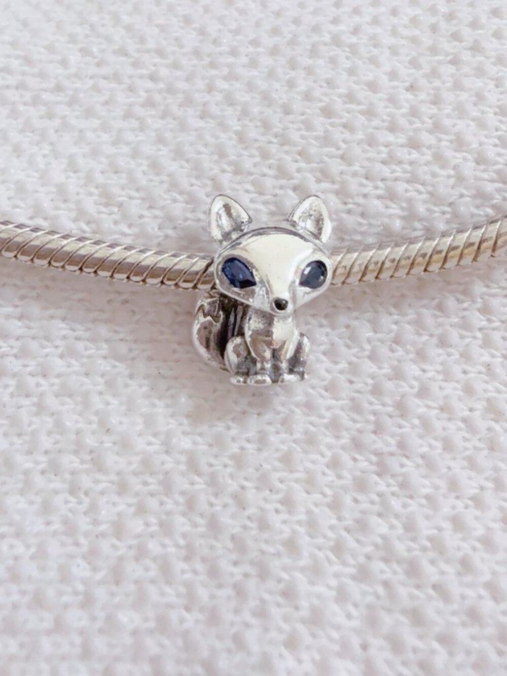 Blue Eye Fox Charm Silver Charm Silver Charm For Pandora Bracelet